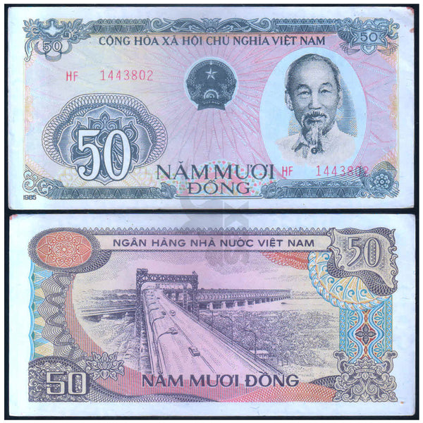 VIETNAM 50 DONG 1985 P-97 XF GRADE
