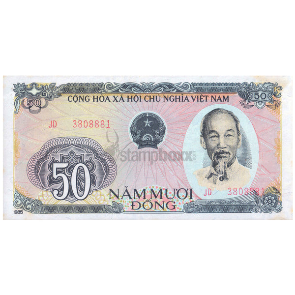 VIETNAM 50 DONG 1985 P-97 UNC MILD STAIN