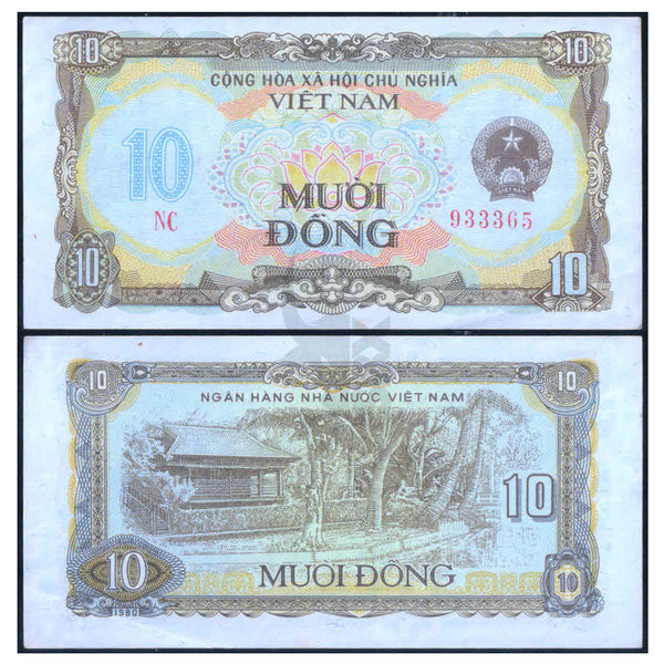 VIETNAM 10 DONG 1980 P-86 aUNC GRADE