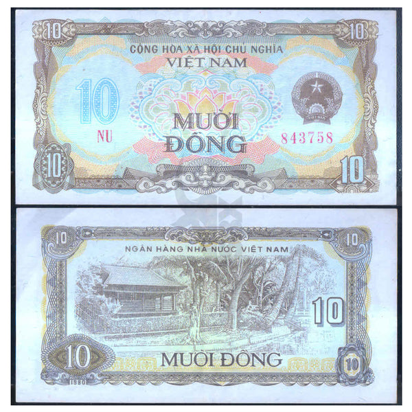 VIETNAM 10 DONG 1980 P-86 aUNC GRADE