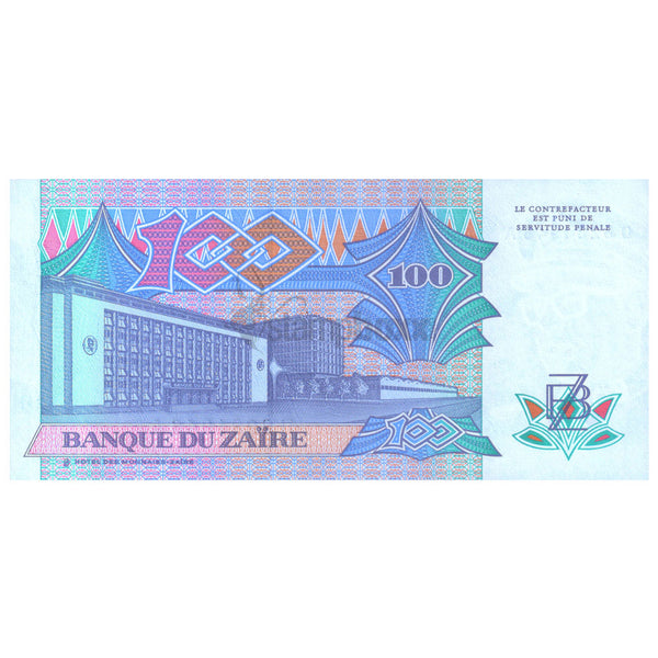 ZAIRE 100 ZAIRES 1988 P-33 UNC