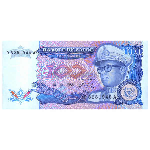 ZAIRE 100 ZAIRES 1988 P-33 UNC