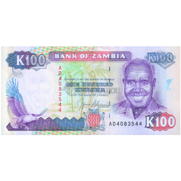 ZAMBIA 100 KWACHA 1991 P-34 UNC