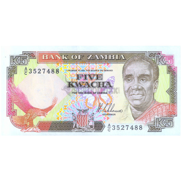 ZAMBIA 5 KWACHA 1989 P-30 UNC