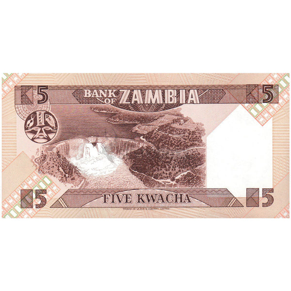 ZAMBIA 5 KWACHA 1980-88 P-25d UNC