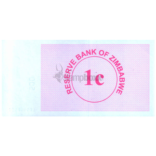 ZIMBABWE 1 CENT 2007P-33 UNC