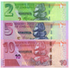 ZIMBABWE 2-5-10 DOLLARS 2019-2020 P-W101 TO 103 UNC 786 ENDING