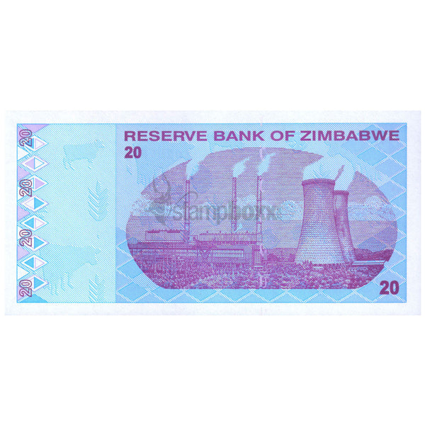 ZIMBABWE 20 DOLLARS 2009 P-95 UNC