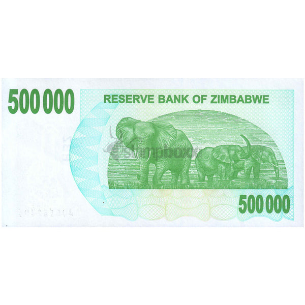 ZIMBABWE 500 000 DOLLARS 2008 P-51 UNC