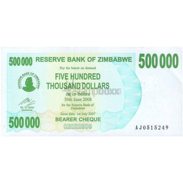 ZIMBABWE 500 000 DOLLARS 2008 P-51 UNC