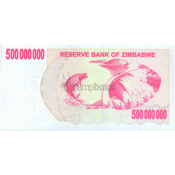 ZIMBABWE 500 0000 000 (500 MILLION) DOLLARS 2008 P-60 UNC