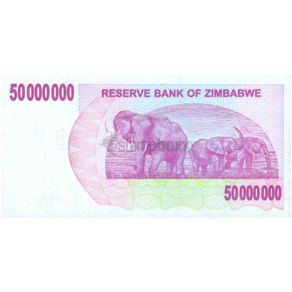 ZIMBABWE 50 000 000 (50 MILLION) DOLLARS 2008 P-57 UNC - AA PREFIX