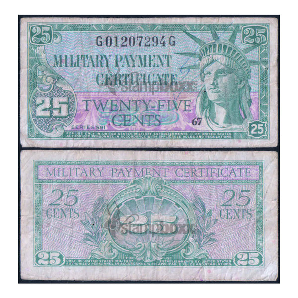 AMERICA - MILITARY ISSUE 25 CENTS 1961-64 P-M45 USED GRADE