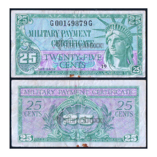 AMERICA - MILITARY ISSUE 25 CENTS 1961-64 P-M45 USED GRADE