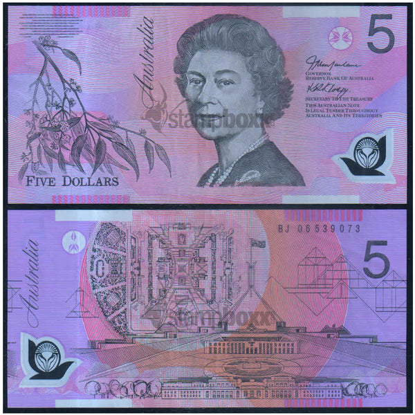 AUSTRALIA 5 DOLLARS 2006 P-57d USED GRADE POLYMER SERIAL 9073
