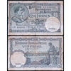 BELGIUM 5 FRANCS 1938 P-108 USED GRADE