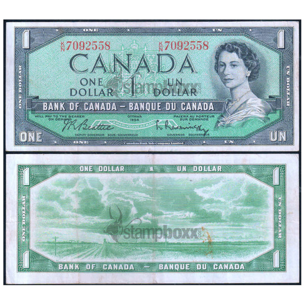 CANADA 1 DOLLAR 1954 P-74b VF GRADE