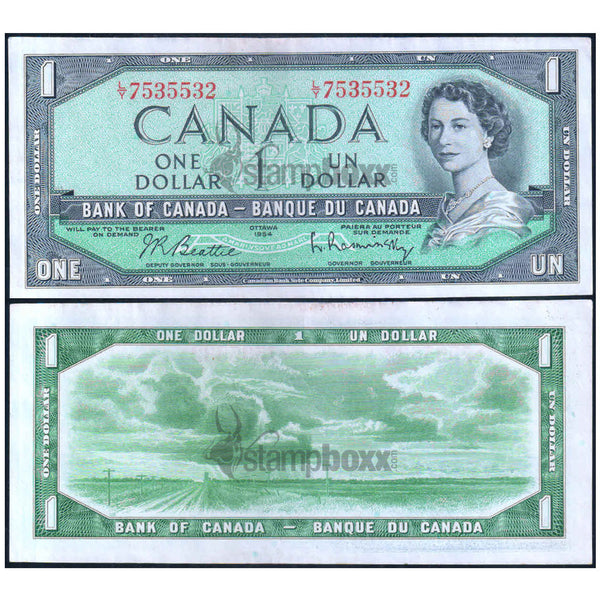 CANADA 1 DOLLAR 1954 P-74b VF GRADE