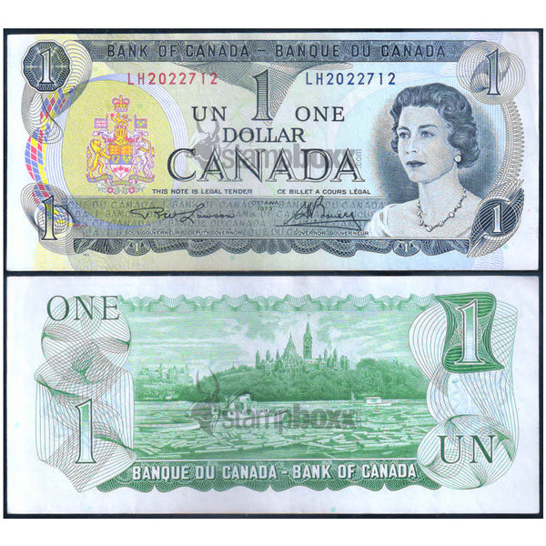 CANADA 1 DOLLAR 1973 P-85a(1) USED SERIAL 7446