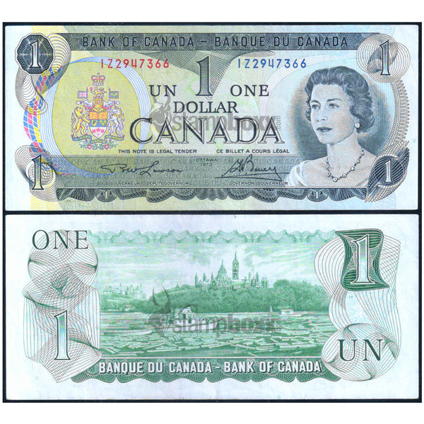 CANADA 1 DOLLAR 1973 P-85a(1) USED SERIAL 7446