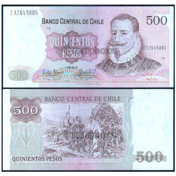 CHILE 500 PESOS 1977-2000 P-153 USED GRADE