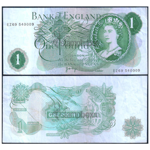 ENGLAND 1 POUND 1960-77 P-374g USED GRADE