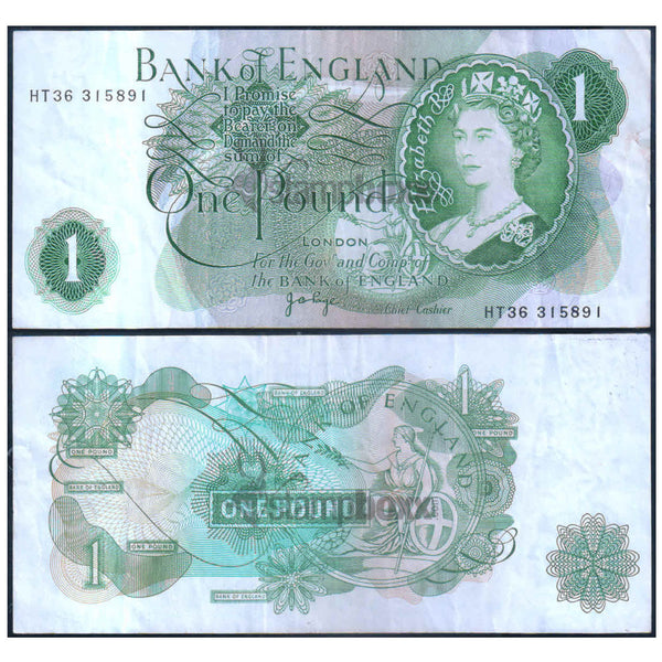 ENGLAND 1 POUND 1960-77 P-374g USED GRADE
