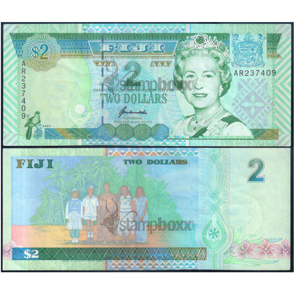 FIJI 2 DOLLARS 1995 P-96b aUNC GRADE