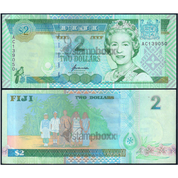 FIJI 2 DOLLARS 1995 P-96b aUNC GRADE