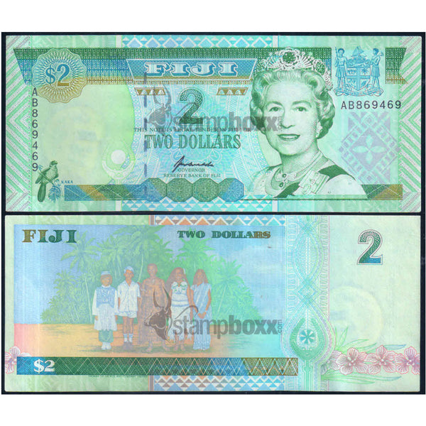 FIJI 2 DOLLARS 1995 P-96b aUNC GRADE