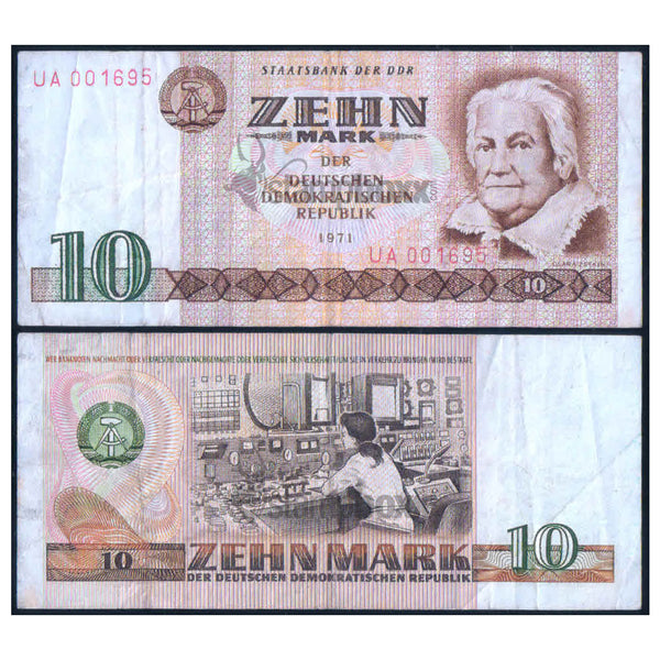 GERMAN DEMOCRATIC REPUBLIC 10 MARK 1971 P-28 USED GRADE