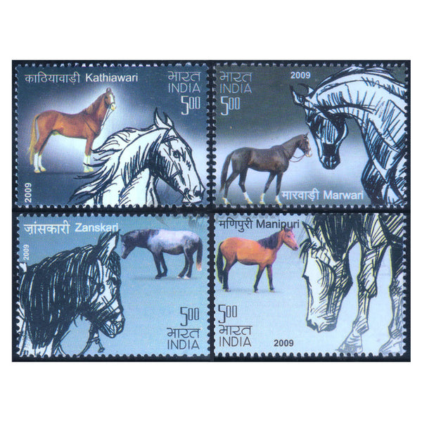 HORSES OF INDIA 2009 4v MNH SET