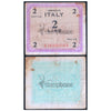 ITALY 2 LIRE 1943 P-M11 USED GRADE SERIAL 8359