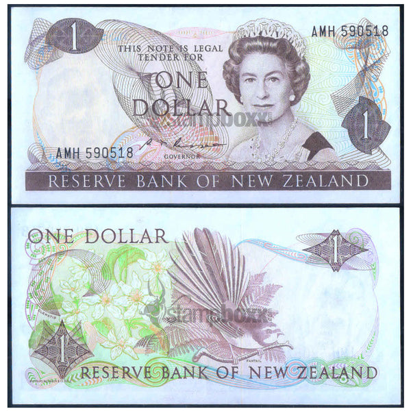 NEW ZEALAND 1 DOLLAR 1981-1992 P-169b XF GRADE