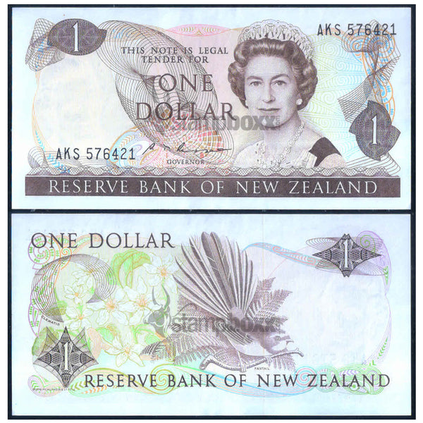 NEW ZEALAND 1 DOLLAR 1981-1992 P-169b XF GRADE