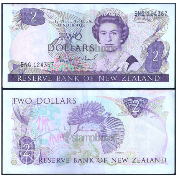 NEW ZEALAND 2 DOLLARS 1981-1992 P-170c USED GRADE