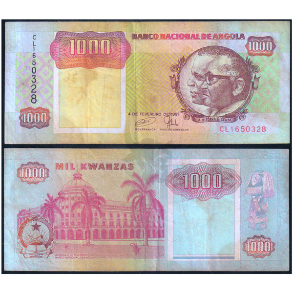 ANGOLA 1000 KWANZAS 1991 P-129 USED GRADE