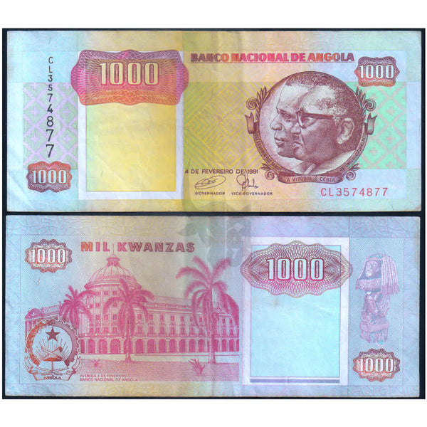 ANGOLA 1000 KWANZAS 1991 P-129 USED GRADE
