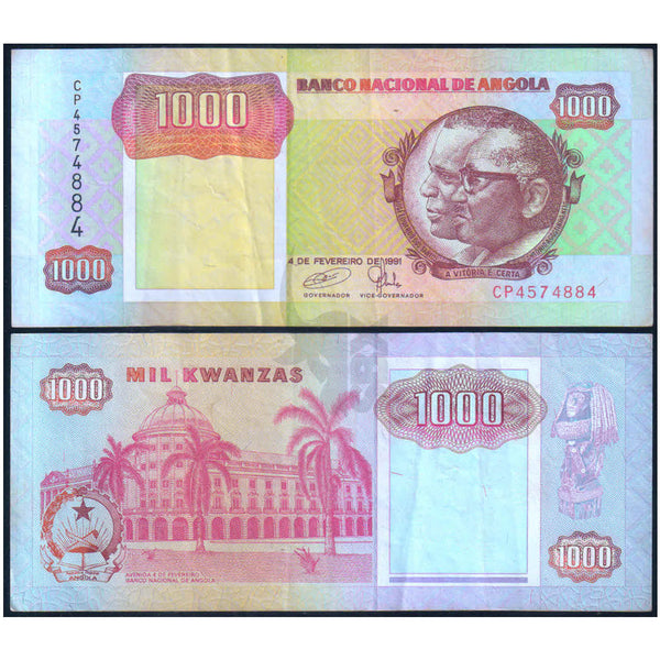 ANGOLA 1000 KWANZAS 1991 P-129 USED GRADE