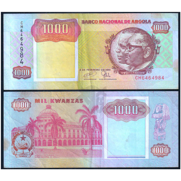 ANGOLA 1000 KWANZAS 1991 P-129 USED GRADE