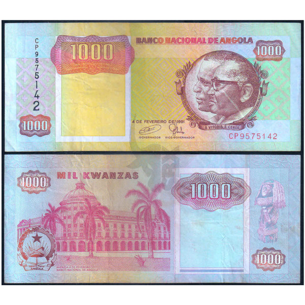 ANGOLA 1000 KWANZAS 1991 P-129 USED GRADE