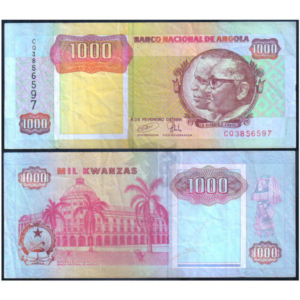 ANGOLA 1000 KWANZAS 1991 P-129 USED GRADE