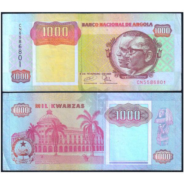 ANGOLA 1000 KWANZAS 1991 P-129 USED GRADE