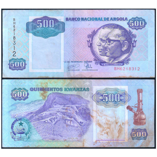 ANGOLA 500 KWANZA 1991 P-128 USED GRADE