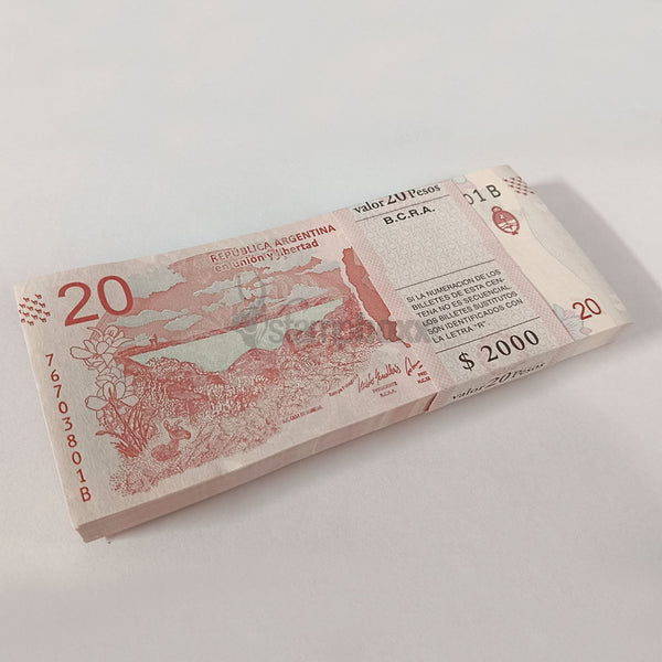 ARGENTINA 20 PESOS 2015 P-361 UNC BUNDLE