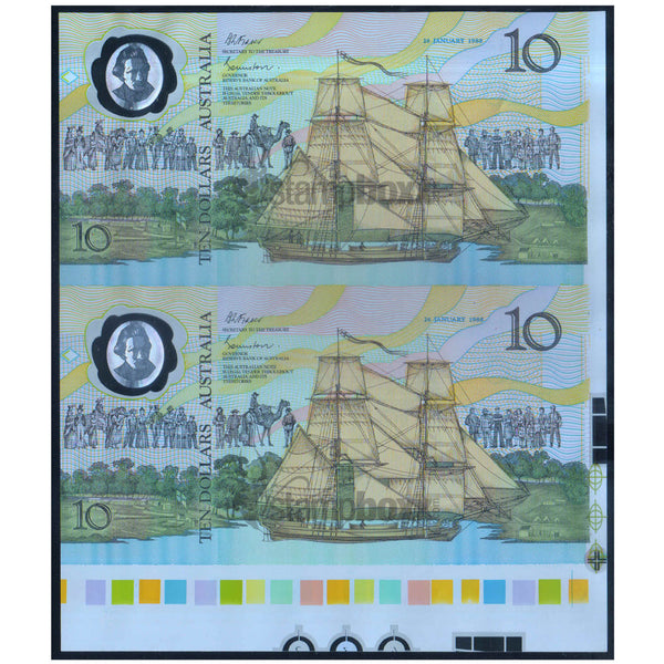 AUSTRALIA 2 x 10 DOLLARS 1988 P-49a UNC UNCUT