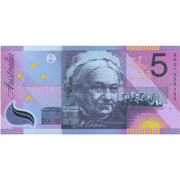 AUSTRALIA 5 DOLLARS 2001 P-56b UNC FOLDER - RARE