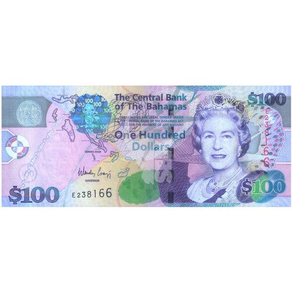 BAHAMAS 100 DOLLARS 2009 P-76 UNC