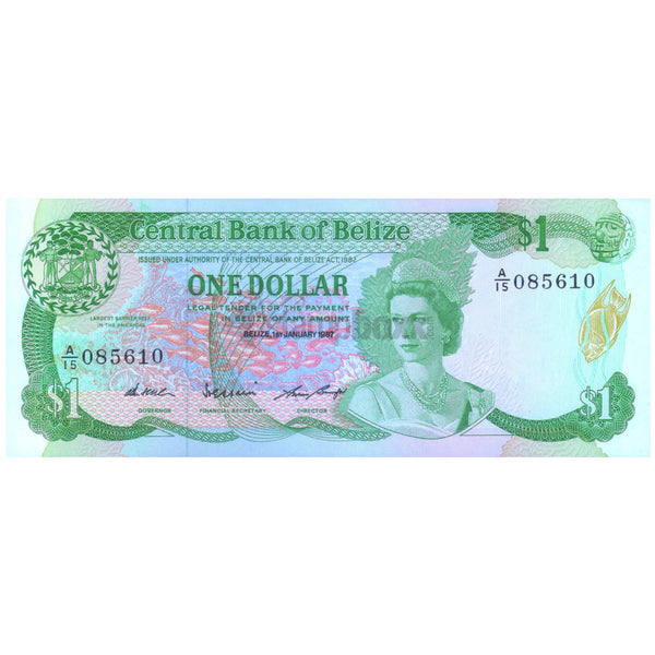 BELIZE 1 DOLLAR 1987 P-46c UNC