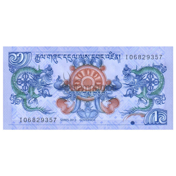 BHUTAN 1 NGULTRUM 2013 P-27b UNC HYBRID